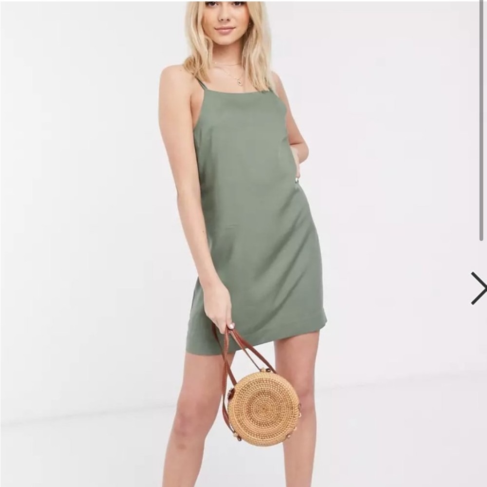 NWT Monki Belle Shift Dress - Sage